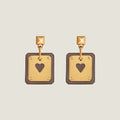 Hermes As De Celine Brown Earrings