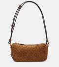Gucci Half Horsebit Suede Shoulder Bag