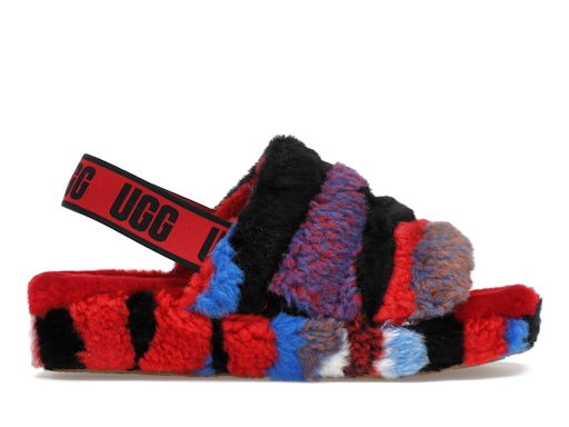 UGG Fluff Yeah Slide Cali Collage Red (Women's)