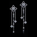 Louis Vuitton Diamond Flowers Long Earrings - 18K White Gold