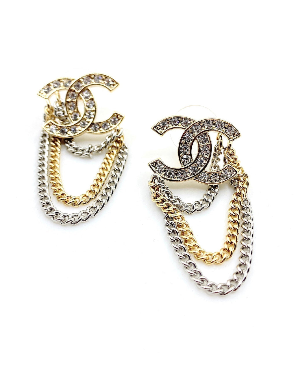 Chanel Chain Pendant Earrings - 18K Yellow Gold