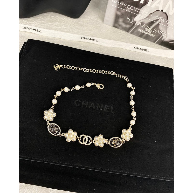 Chanel Black & Orange Crystal Choker Necklace